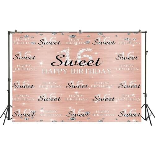 HUAYI Photography Backdrop Birthday Party Desserts Cake Table Decor Photo Booth Background Sweet 16th Baby Shower BackdropW-3626