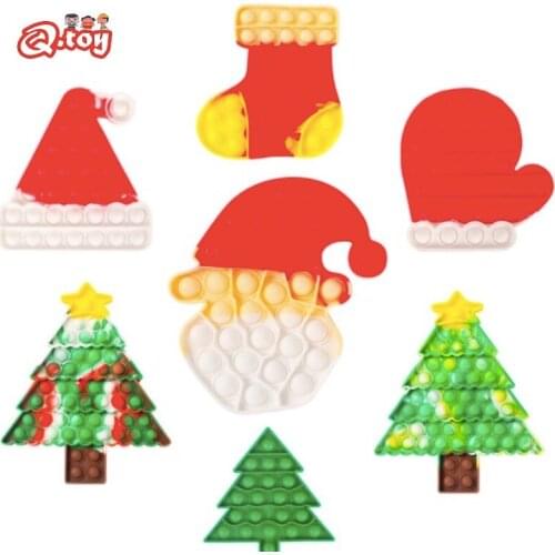 Pop Fidget Reliver Stress Toys Rainbow Push Bubble Fidget Silicone Antistress Toys Desktop Funny Adult Children Sensory Toy