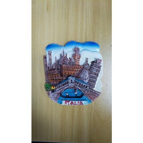 Italian tourist Scenic spot Resin magnets,3D hand paint tourist attractions souvenirs;4 designs available