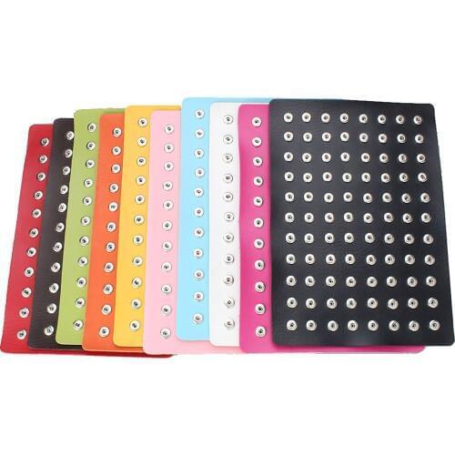 Snap Button Jewelry Black Genuine Leather 12MM Snap Button Display For 60pcs & 24pcs DIY Jewelry Soft Displays Holder