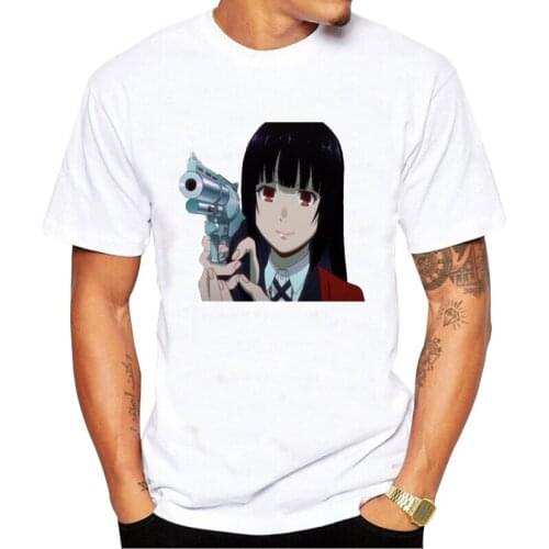 Kakegurui Twin printing Summer T Shirt Men Tops Tee Novelty Men Short Sleeve Crewneck Tees Mens T-Shirts