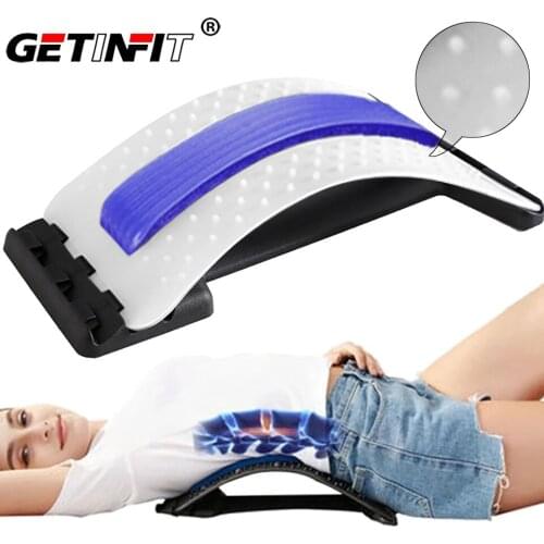Getinfit Back Massager Stretcher Equipment Stretch Fitness Relaxation Spine Pain Lumbar Relief Back Stretcher