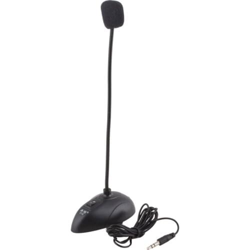 3.5mm Plug Gooseneck Mic Flexible Stand Mini Studio Speech Microphone Wired Microphone for Computer PC Desktop Notebook #21230