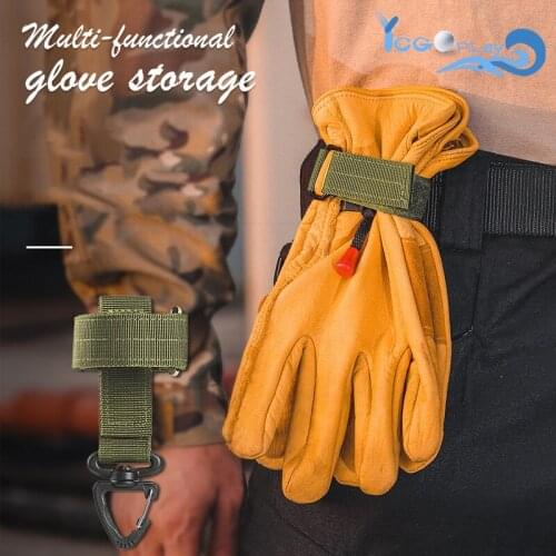 Multi-purpose Adjustable Camping Equipment Glove Hook Military Fan Outdoor Tactical nylon Gloves Climbing Rope Storage Buckle