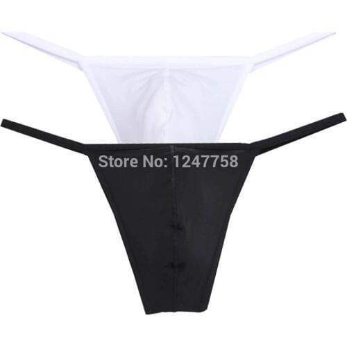 Men Ice Silk Enlarge Pouch Tongs String Border Sexy Underwear Guys Bikini Mini Trunks Mens Thongs And G-strings