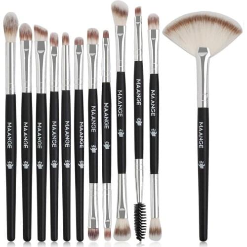 12 professional makeup brush set bag basic eyelash eyebrow eye shadow cosmetic makeup tool