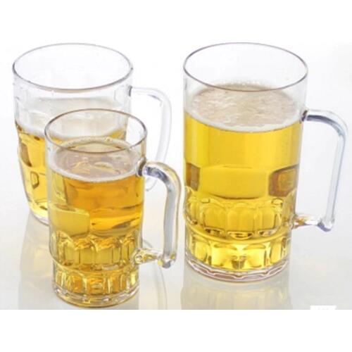 Unbreakable 3 Sizes Acrylic Beer Cup KTV Large Beer Cup Plastic Drinks Cups Breakfast Milk Coffee Water Mug Barware Drinkware