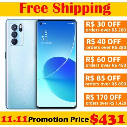 New Original Official OPPO Reno 6 Pro 5G Cell Phone MTK Dimensity 1200 Octa Core 6.55inch 65W Super Charge 4500Mah 64MP NFC