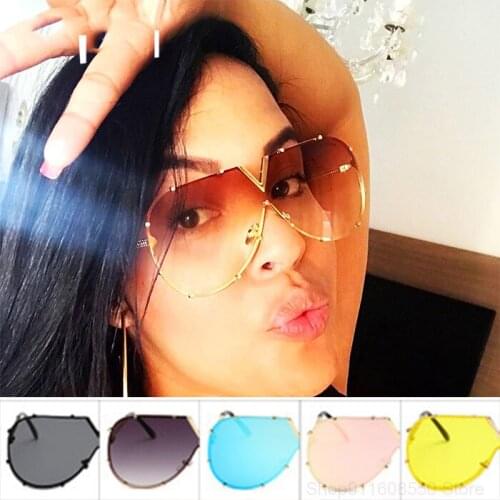 Hot New Arrival Women Brand Designer Men Luxury Mirror Sunglass V Oversize Clear Female Sun Glass Eyeglass Female Flat Top