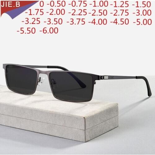 New Type Of Titanium Alloy Photochromic Myopia Frame For Men And Women Students Myopia Correction Glasses -0.50 -0.75 -1.0 to -6