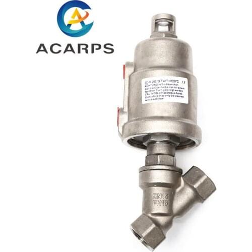 1/2" 3/4" 1" Stainless Steel Pneumatic Threaded Angle Seat Valve Y Type High Temperature Steam Threaded Angle Seat Valve