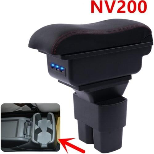 Car Center Console Armrests Storage Box for Nissan NV200 evalia armrest box With USB interface 2019 2011 2013 2014 2015 2016