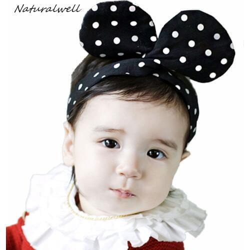 Naturalwell Baby Girls Headband Bowknot Headwear Child Headdress Rabbit Ears Bow Hair Band Accessories Photography Prop HB056
