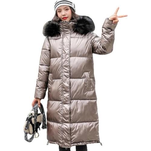 Down jacket female 2021 new thick casual winter coats female solid color warm slim jacket women long women parkas s-2xl