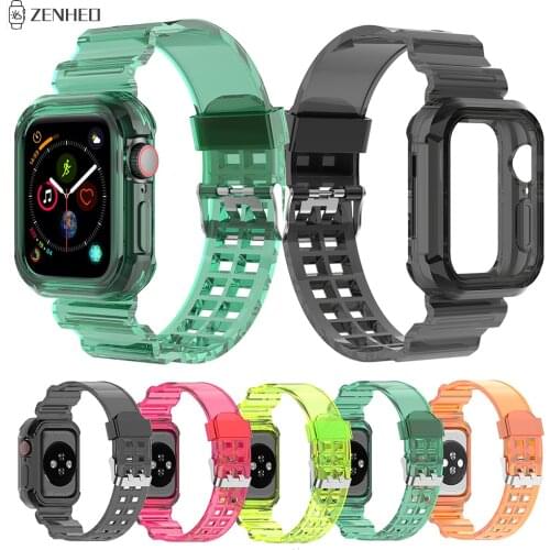 Transparent TPU Strap for Apple Watch iWatch 1 2 3 4 5 6 SE 38mm 42mm 40mm 44mm Clear Watchband