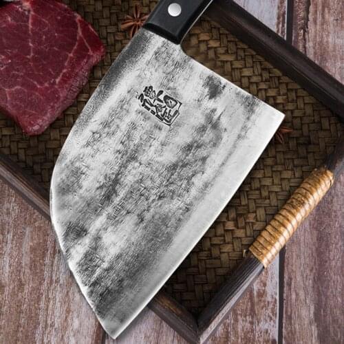 Hand forged kitchen knife household slicing knife super fast sharp meat cleaver manganese steel kitchen knife Tang knife