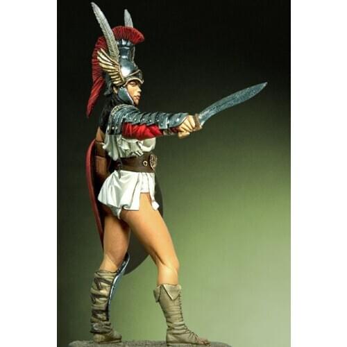 Assembly Unpainted Scale 1/32 54mm Roman woman Gladiator 54mm figure Historical Resin Model