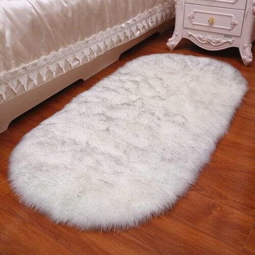 Wool Fur Rugs Floor Soft Carpet Bedside Anti-slip Bedside Mat Alfombra Table Prayer Mats