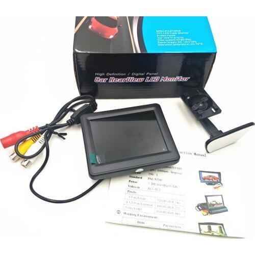 Security Tester Car Monitor High Quality 3.5 Inch HD Black TFT LCD Monitor Rearview DVD Display