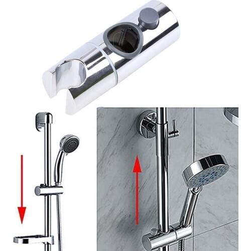 Universal 20-25mm Shower Rail Head Bracket Holder Adjustable Bracket Chrome Plated Rack for Slide Bar Slider Clamp