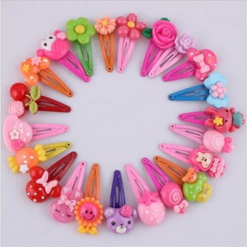 10 Pcs Mix-Color Baby Girls Snap Hair Clips No Slip Metal Hair Barrettes Hair Pins Kids Hair Accessorie
