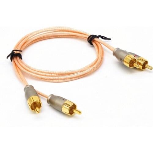 Contain Shielding layer 4N silver plated pure copper RCA audio cable Professional audio amplifier DVD TV DAC 2rca audio cable