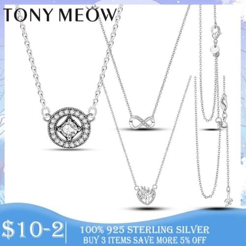 2021 Summer New Trendy Necklace 925 Sterling Silver Vintage Circle Collier Necklace for Women CZ Party Gift S925 Fine Jewelry