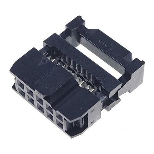 10 Pcs 0.100" 2.54mm 10 Pin dual Row IDC Connector 2 rows 10 position Rectangular Female Socket Receptacle Ribbon Cable FC-10P