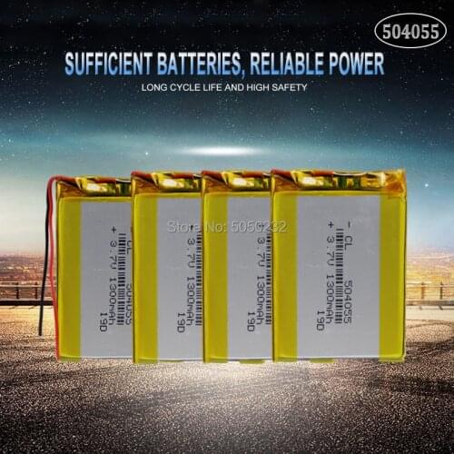 4pc 1200mAh 3.7V 504055 Lithium Polymer Li-Po Rechargeable Battery For mp3 mp4 mp5 GPS DVR Bluetooth speaker toy Lipo cell