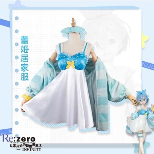 Anime Re:Life In A Different World From Zero Rem Daily Dress Party Outfit Cosplay Costume Full Set Women Free Shipping 2020 New