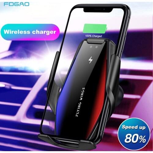 Automatic 15W Wireless Car Charger Phone Holder Mount Qi Induction Sensor Fast Charging For iPhone 12 11 XS XR 8 Samsung S20 S10