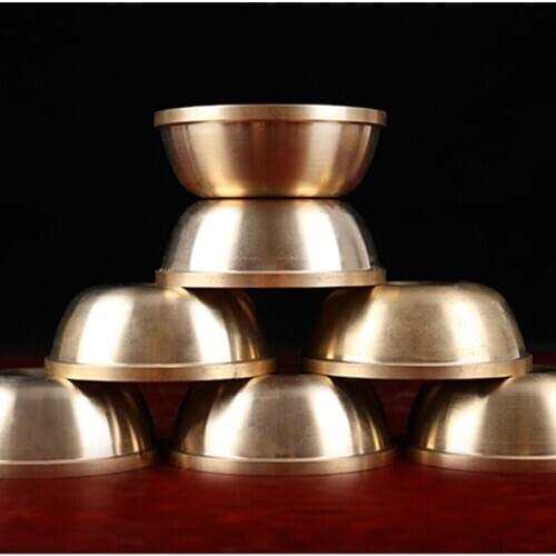 Buddhist Temple Supplies Water Supply Cup Pure Copper Polished Thick Holy Water Bowl