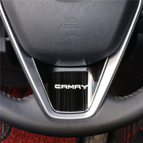 Car interior Steering Wheel Cover Steering Protector Interior Decoration Sticker for Toyota Camry 2018 2019 2020 Accessories