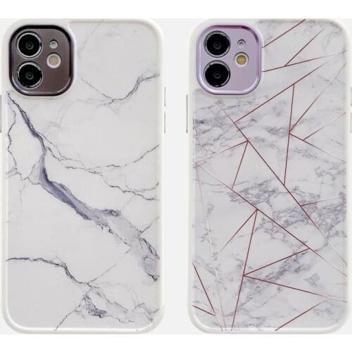 Full Cover Art Line Marble White Phone Case For iPhone 11 Pro Xs Max X XR 7 8 Plus SE 2020 Soft Silicone Matte Back Shell Coques