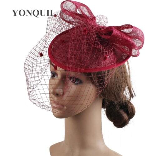 Elegant Ladies Chic Hair Fascinator Veils Hat Bridal Headwear With Big Bow Hair Accessories For Derby Event Cocktail Hat SYF167