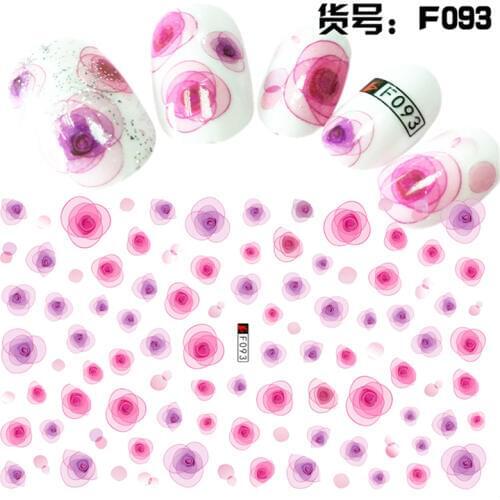 5 sheets beauty Adhesive flower design Nails Art decorations Stickers Nail decals nail accessories manicure tools F091-096