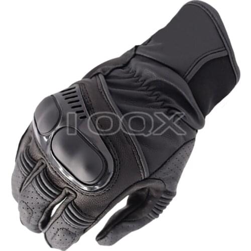 NEW Hyperion Short Leather Motorcycle Gloves Black Neon Black Racing Gloves Genuine Leather Motorbike Gloves