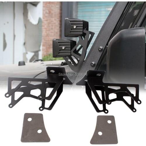 A-Pillar Hood Mount Windshield Mounting Bracket LED Work Light Mount Bracket for Jeep wrangler JK 2007-2017