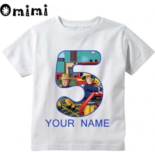 2019 hot firemam sam white happy birthday gift t shirt baby boys and girls t shirt, BAL576