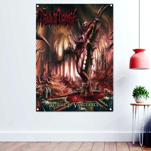 REJOICE IN VENGEANCE Death Metal Music Artworks Flag Wall Art Disgusting Bloody Dark Art Banner Rock Band Icon Poster Tapestry