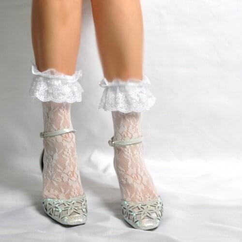 Fashion Cute Women Girls Japanese Style lolita Ladies lace socks lovely White Black heap heap socks lolita FS02