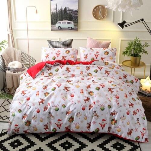 Christmas 3D Printed Polyester Duvet Set Duvet Cover Quilt Cover Pillow cases Without Sheet Without Filler Bed Textile