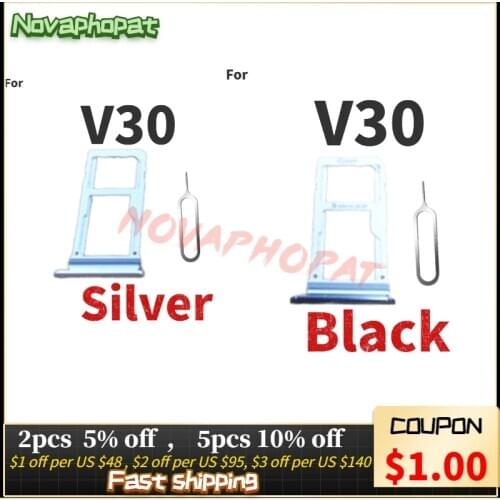 Novaphopat SIM Card Tray For LG V30 H930 H933 H931 H932 VS996 / Stylo 4 Q710 Sim Card Holder Slot Adapter Slot Reader