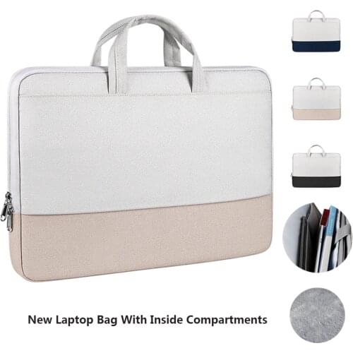 New Waterproof Handbag With Inside Compartment Laptop Bag 13.3 14 15.6 Inch Notebook Case Sleeve For Macbook M1 Xiaomi Briefcase