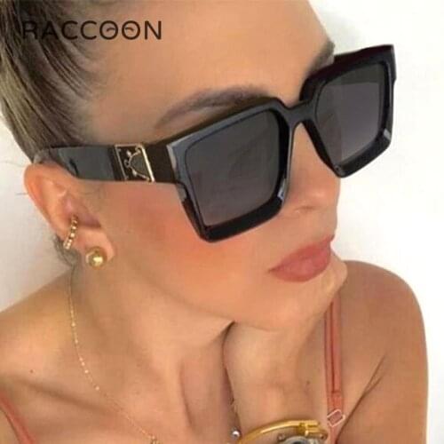 Cheap Version Millionaire Luxury Brand Designer Square Sunglasses Women Steampunk Oversize Sun Glasses Superstar Vintage Shades