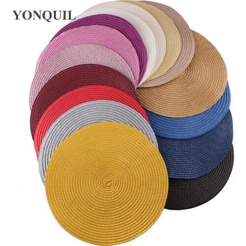 Round Vintage 25 CM Imitation Straw Fascinator Bases Make For Women Wedding Fascinator Hat DIY Hair Accessories 12 Pcs/Lot