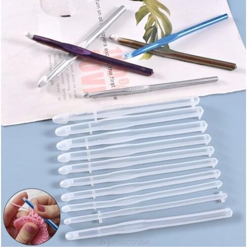 DIY Crafts Making Tool Crochet Hook Crystal Epoxy Resin Mold DIY Knitting Sweaters Scarves Tool Casting Silicone J06 21 Dropship