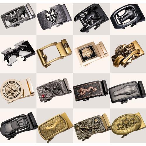 Fashion Mens Alloy Automatic Buckle Unique Men Automatic Belt Buckles For 3.5cm Ratchet Men Apparel Accessories DiBanGu