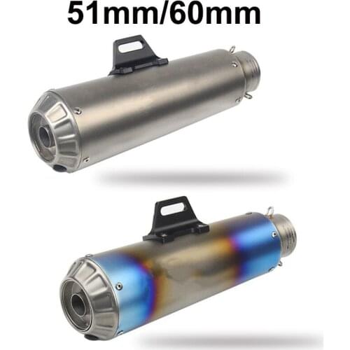 Universal 60MM Motorcycle Exhaust Muffler Pipe Stainless Steel Scooter Motorbike Pipe For R1 R3 R6 Z900