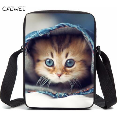 Women Mini Messenger Bags 3D Animal Shoulder Bag Handbags Cute Cat Messenger Bags Children Small Crossbody Bag for Girls